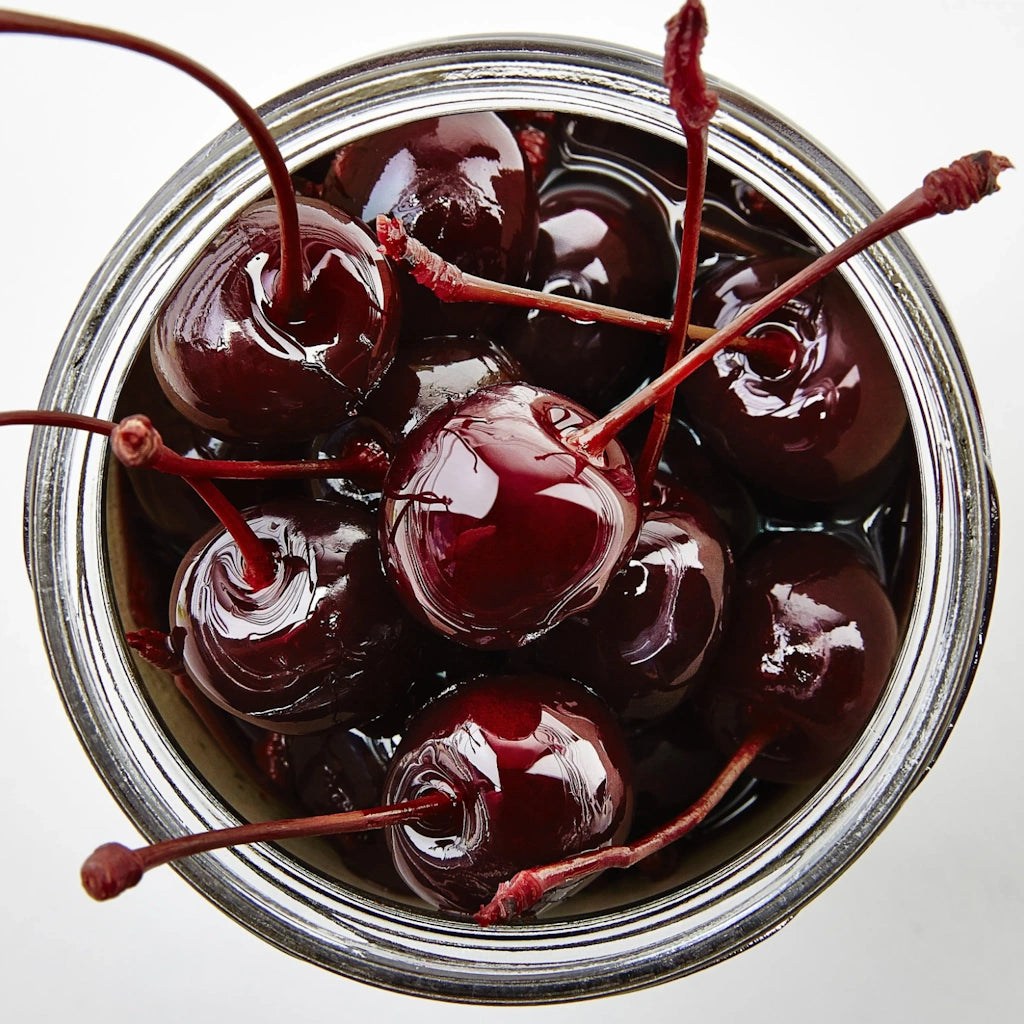 Approximately 45 cherries per jar, these are an elegant garnish for premium cocktails, baking or cooking. Oregon Cherries have the stem on and are already pitted for easy enjoyment and visual punch before being brined gently in Bourbon to retain shape and freshness.