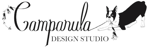 Logo for Campanula Design Studio, a luxury Seattle florist and gift basket company in Magnolia. Daily delivery of seasonally inspired flowers.   