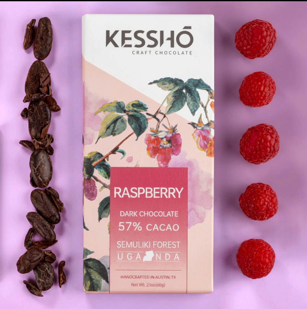 KESSHŌ Raspberry 57% Dark Chocolate Bar | Seattle Chocolate Gift Basket