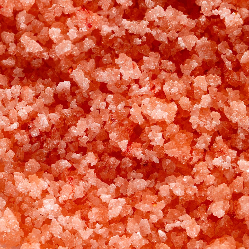 Close-up of pinkish-red granular material