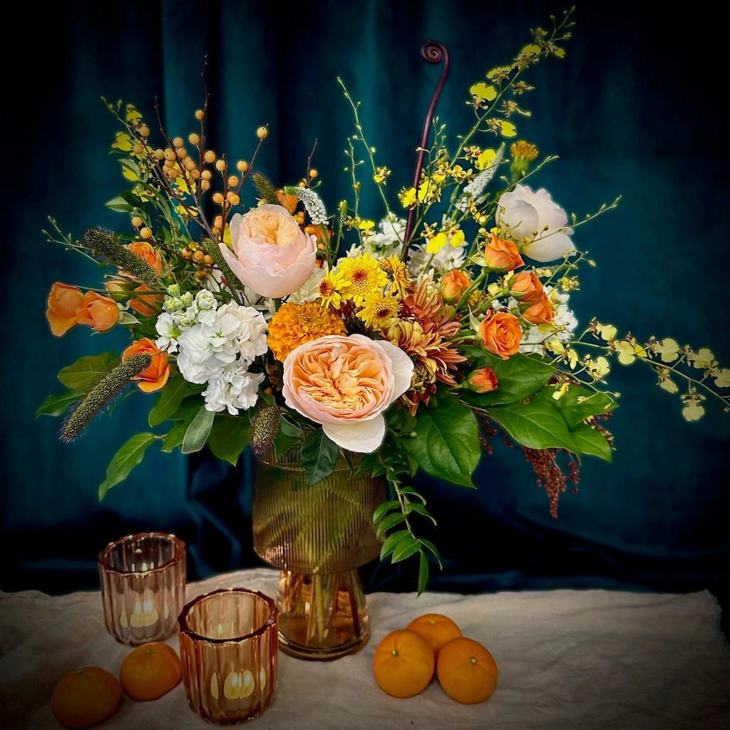 Marmalade is just one of the inspired holiday centerpiece designs available from Campanula Design Studio in the Magnolia neighborhood of Seattle.