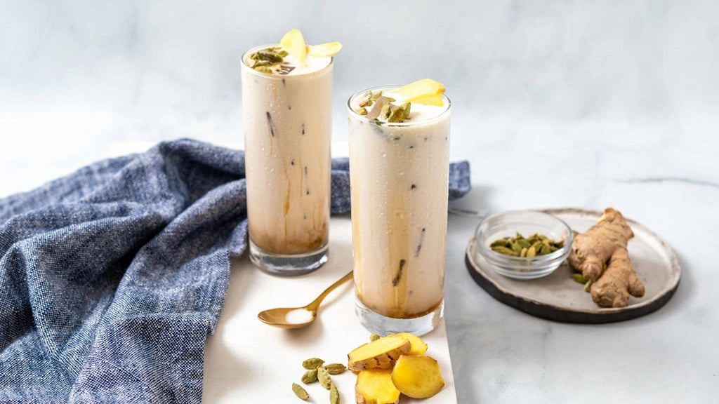 Two glasses of Metolius chai.  Available from Campanula Design Studio, Seattle florist and gift basket company in the Magnolia neighborhood.