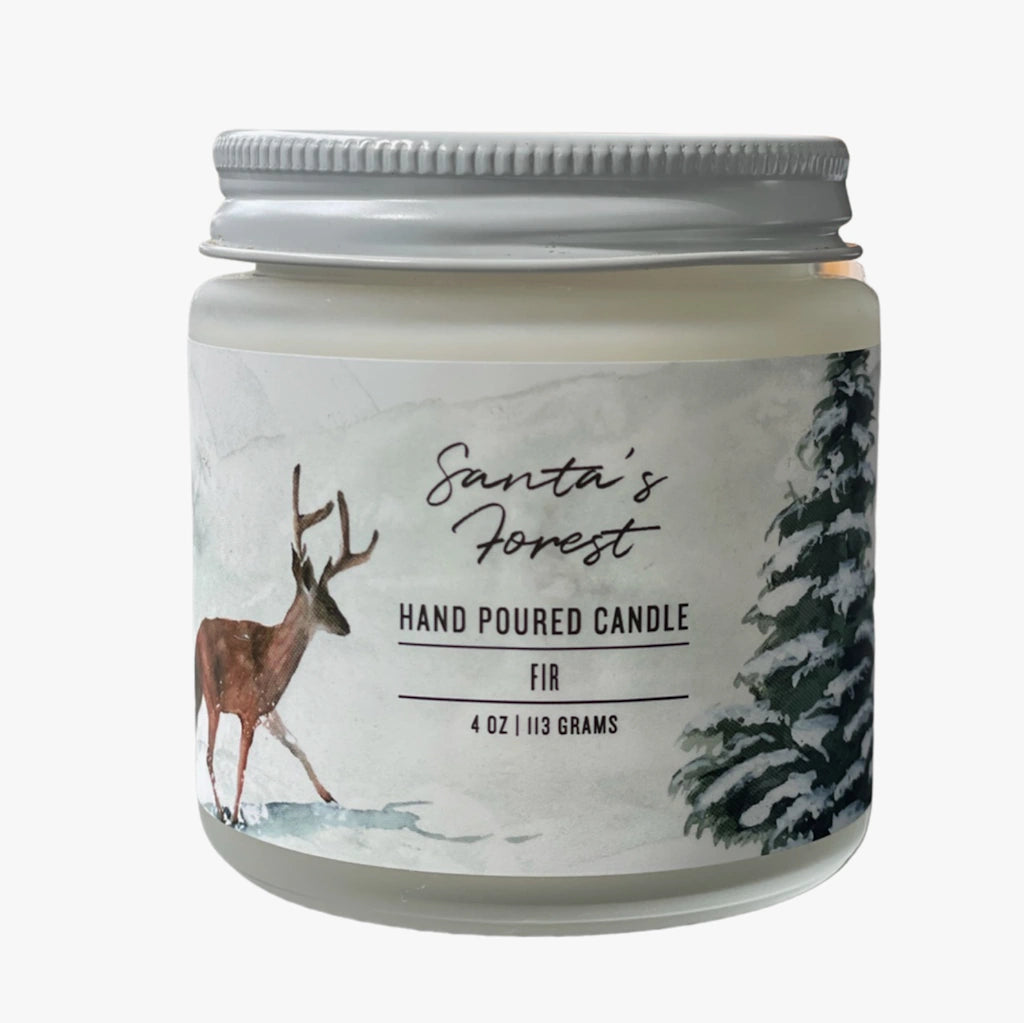 From Campanula Design Studio: A holiday festive candle from Sealuxe that is a coconut and soy wax blend scented with a forest scent, reminiscent of a stroll through the trees on a crisp winter morning.