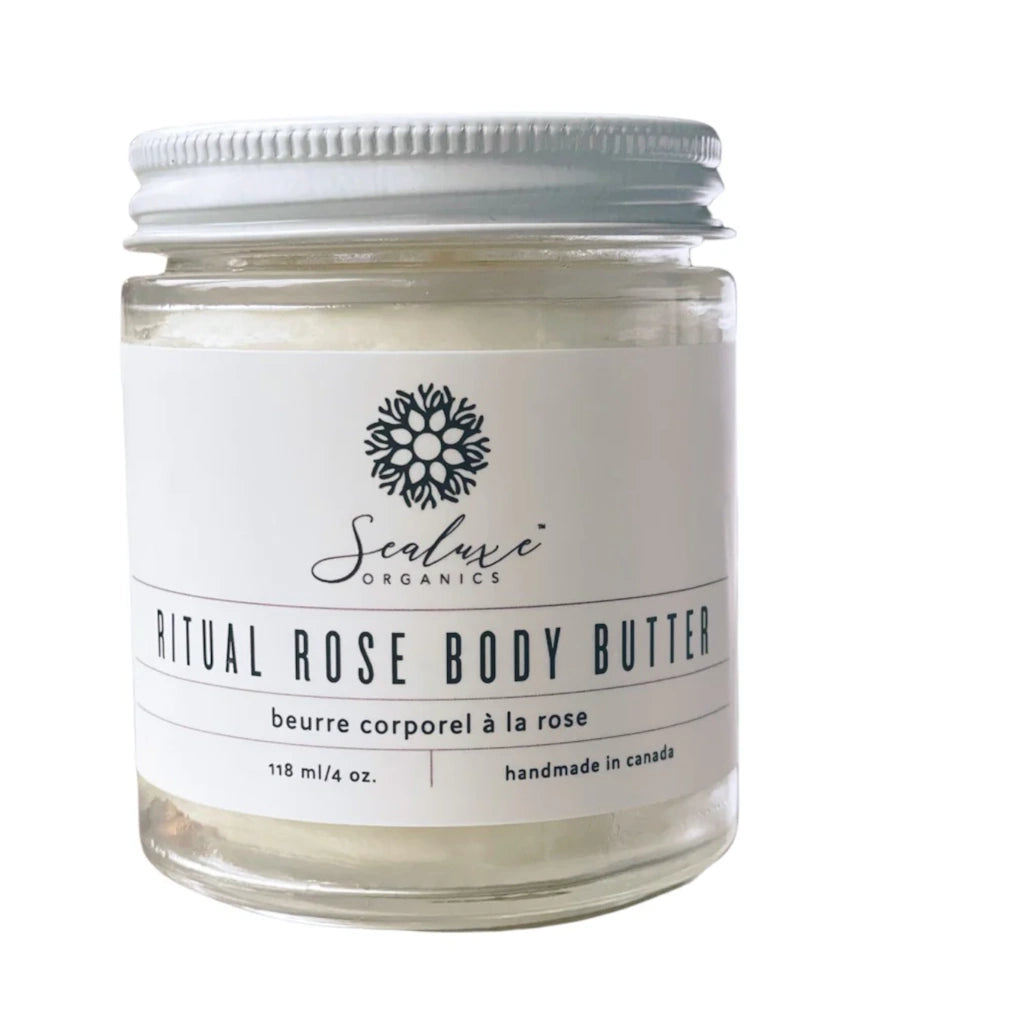 From Campanula Design Studio: Sealuxe Ritual Rose Body Butter- This ultra rich cream soaks into skin in indulgent, soothing moisture, delivering a healthy looking glow.  Only pure and potent ingredients are used in this blend - just use a tiny amount to transform your dry skin into hydrating heaven.