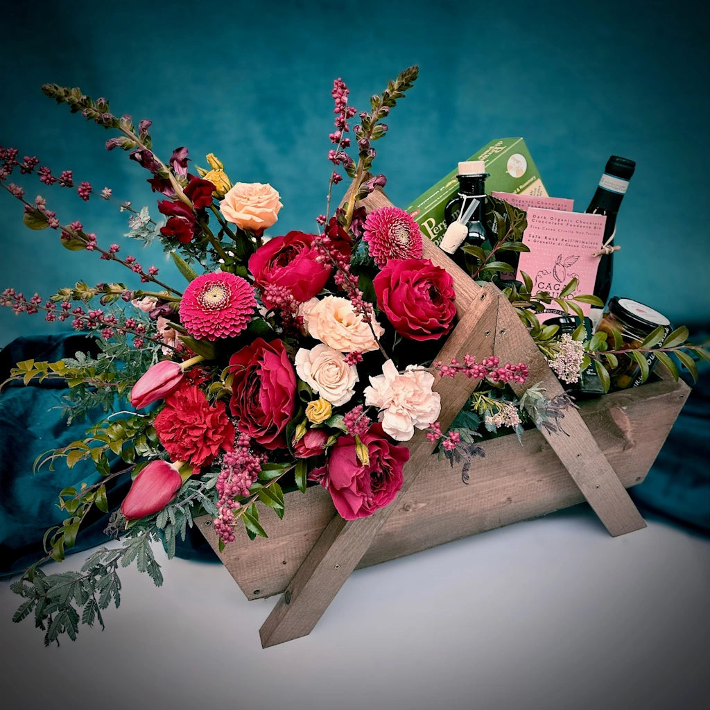 Desert Rose Valentine Gift Basket in Saint Simons Island, GA - A COURTYARD  FLORIST
