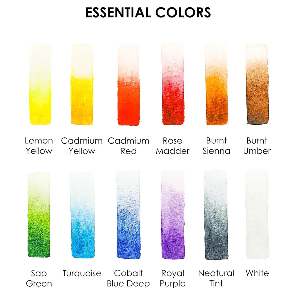 Color swatches labeled with their names on a white background