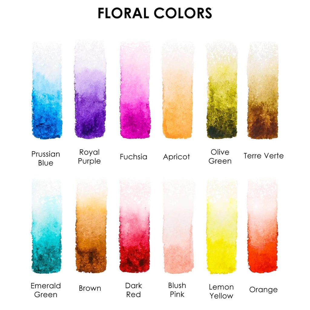 Set of five palettes of watercolors.  Available from Campanula Design Studio, Seattle florist and gift basket company in the Magnolia neighborhood.